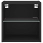 vidaXL Mesita de noche de pared con luces LED negro
