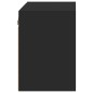 vidaXL Mesita de noche de pared con luces LED negro