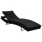 vidaXL Tumbonas con mesita 2 unidades ratán sintético textilene negro vidaXL Tumbonas con mesita 2 unidades ratán sintético textilene negro