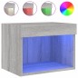 vidaXL Mesita de noche de pared con luces LED gris Sonoma vidaXL Mesita de noche de pared con luces LED gris Sonoma