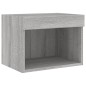 vidaXL Mesita de noche de pared con luces LED gris Sonoma vidaXL Mesita de noche de pared con luces LED gris Sonoma