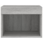 vidaXL Mesita de noche de pared con luces LED gris Sonoma vidaXL Mesita de noche de pared con luces LED gris Sonoma