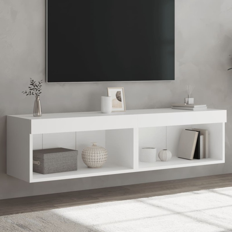 vidaXL Muebles para TV con luces LED 2 uds blanco 60x30x30 cm