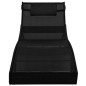 vidaXL Tumbonas con mesita 2 unidades ratán sintético textilene negro vidaXL Tumbonas con mesita 2 unidades ratán sintético textilene negro