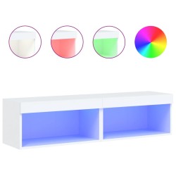 vidaXL Muebles para TV con luces LED 2 uds blanco 60x30x30 cm
