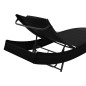 vidaXL Tumbonas con mesita 2 unidades ratán sintético textilene negro vidaXL Tumbonas con mesita 2 unidades ratán sintético textilene negro