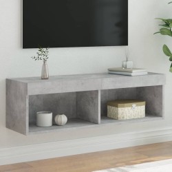 vidaXL Mueble para TV con luces LED gris hormigón 100x30x30 cm
