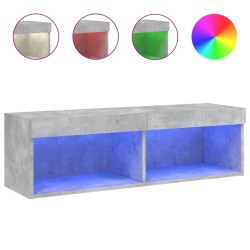 vidaXL Mueble para TV con luces LED gris hormigón 100x30x30 cm