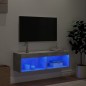 vidaXL Mueble para TV con luces LED gris hormigón 100x30x30 cm vidaXL Mueble para TV con luces LED gris hormigón 100x30x30 cm