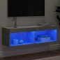 vidaXL Mueble para TV con luces LED gris hormigón 100x30x30 cm vidaXL Mueble para TV con luces LED gris hormigón 100x30x30 cm