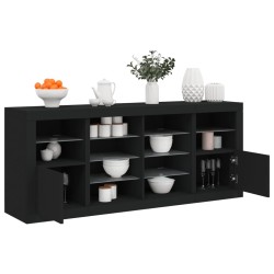 vidaXL Aparador con luces LED negro 163x37x67 cm
