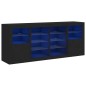 vidaXL Aparador con luces LED negro 163x37x67 cm