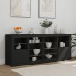 vidaXL Aparador con luces LED negro 163x37x67 cm