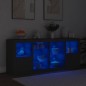 vidaXL Aparador con luces LED negro 163x37x67 cm