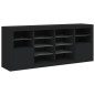 vidaXL Aparador con luces LED negro 163x37x67 cm