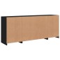 vidaXL Aparador con luces LED negro 163x37x67 cm