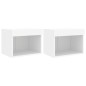 vidaXL Mesitas de noche de pared con luces LED 2 unidades blanco vidaXL Mesitas de noche de pared con luces LED 2 unidades blanco