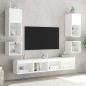 vidaXL Mesitas de noche de pared con luces LED 2 unidades blanco vidaXL Mesitas de noche de pared con luces LED 2 unidades blanco