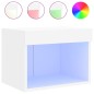 vidaXL Mesitas de noche de pared con luces LED 2 unidades blanco vidaXL Mesitas de noche de pared con luces LED 2 unidades blanco