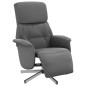 vidaXL Sillón reclinable con reposapiés tela gris oscuro vidaXL Sillón reclinable con reposapiés tela gris oscuro