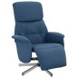 vidaXL Sillón reclinable con reposapiés tela azul vidaXL Sillón reclinable con reposapiés tela azul