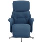 vidaXL Sillón reclinable con reposapiés tela azul vidaXL Sillón reclinable con reposapiés tela azul