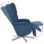 vidaXL Sillón reclinable con reposapiés tela azul vidaXL Sillón reclinable con reposapiés tela azul