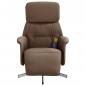 vidaXL Sillón reclinable de masaje con reposapiés tela marrón vidaXL Sillón reclinable de masaje con reposapiés tela marrón
