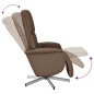 vidaXL Sillón reclinable de masaje con reposapiés tela marrón vidaXL Sillón reclinable de masaje con reposapiés tela marrón
