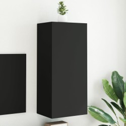 vidaXL Mueble de TV de pared madera de ingeniería negro 40,5x30x90 cm