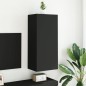 vidaXL Mueble de TV de pared madera de ingeniería negro 40,5x30x90 cm vidaXL Mueble de TV de pared madera de ingeniería negro 40,5x30x90 cm