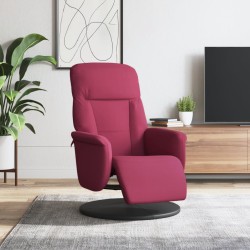 vidaXL Sillón reclinable con reposapiés terciopelo rojo tinto