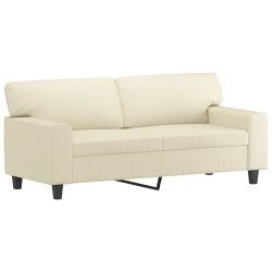 vidaXL Sofá de 2 plazas de cuero sintético color crema 140 cm