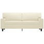 vidaXL Sofá de 2 plazas de cuero sintético color crema 140 cm vidaXL Sofá de 2 plazas de cuero sintético color crema 140 cm