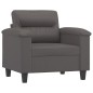 vidaXL Sillón cuero sintético gris 60 cm vidaXL Sillón cuero sintético gris 60 cm