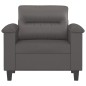 vidaXL Sillón cuero sintético gris 60 cm vidaXL Sillón cuero sintético gris 60 cm
