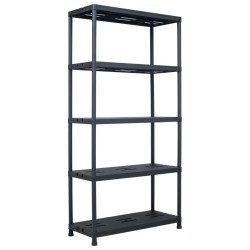 vidaXL Estantería de plástico 260 kg 90x40x180 cm negro