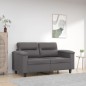 vidaXL Sofá de 2 plazas de cuero sintético gris 120 cm vidaXL Sofá de 2 plazas de cuero sintético gris 120 cm