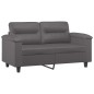 vidaXL Sofá de 2 plazas de cuero sintético gris 120 cm vidaXL Sofá de 2 plazas de cuero sintético gris 120 cm