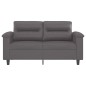 vidaXL Sofá de 2 plazas de cuero sintético gris 120 cm vidaXL Sofá de 2 plazas de cuero sintético gris 120 cm