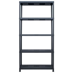vidaXL Estantería de plástico 260 kg 90x40x180 cm negro
