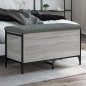 vidaXL Banco con almacenaje madera ingeniería gris Sonoma 82x42x45 cm vidaXL Banco con almacenaje madera ingeniería gris Sonoma 82x42x45 cm