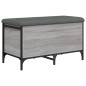 vidaXL Banco con almacenaje madera ingeniería gris Sonoma 82x42x45 cm vidaXL Banco con almacenaje madera ingeniería gris Sonoma 82x42x45 cm