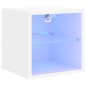 vidaXL Mueble de TV de pared con luces LED blanco 30x28,5x30 cm vidaXL Mueble de TV de pared con luces LED blanco 30x28,5x30 cm
