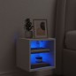 vidaXL Mueble de TV de pared con luces LED blanco 30x28,5x30 cm vidaXL Mueble de TV de pared con luces LED blanco 30x28,5x30 cm