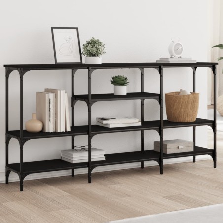 vidaXL Mesa consola madera de ingeniería negra 160x29x80 cm
