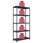 vidaXL Estantería de plástico 260 kg 90x40x180 cm negro vidaXL Estantería de plástico 260 kg 90x40x180 cm negro