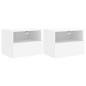 vidaXL Muebles de pared TV 2 uds madera ingeniería blanco 40x30x30 cm vidaXL Muebles de pared TV 2 uds madera ingeniería blanco 40x30x30 cm