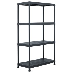 vidaXL Estantería de plástico 200 kg 80x40x138 cm negro