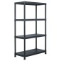 vidaXL Estantería de plástico 200 kg 80x40x138 cm negro vidaXL Estantería de plástico 200 kg 80x40x138 cm negro